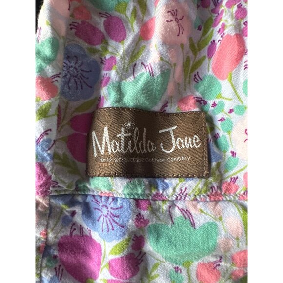 Matilda Jane Girls Floral Print Dress Scalloped Hem Ruffle Size 6 Multicolor - Picture 4 of 5